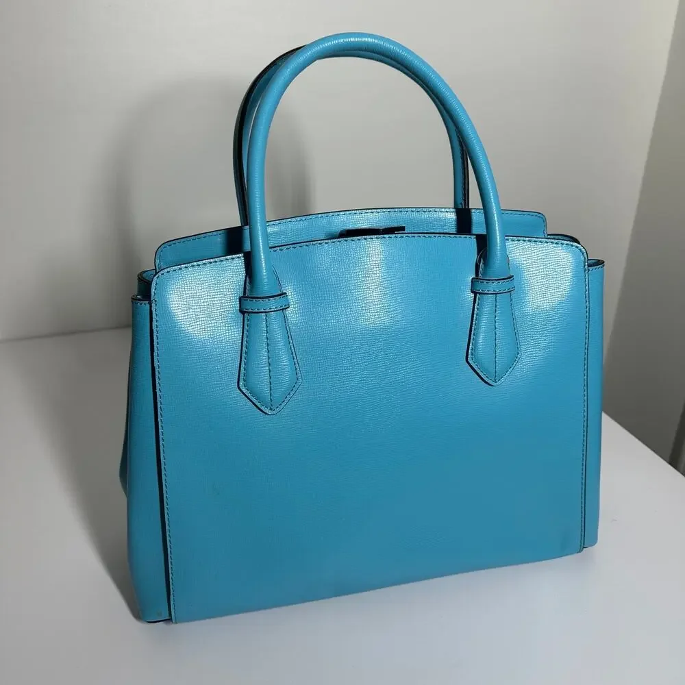 LK Bennett Women's Light Blue Handle Tote Bag Purse Spring